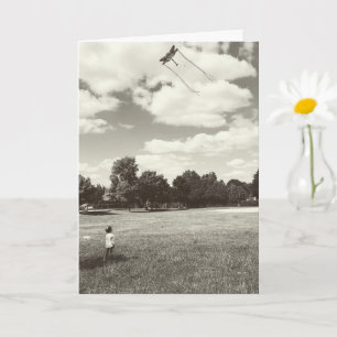 Carte Espoir Inspiration Enfant Volant un Cerf-Volant Jo