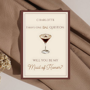 Carte Espresso Martini Thème Maid of Honor Proposition