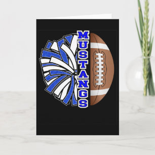Carte Esprit Scolaire Mustangs Football Bleu Blanc