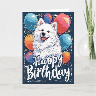 Carte Esquimau américain avec ballons Anniversaire