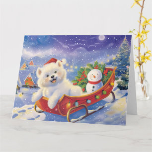Carte Esquimau américain en Noël de neige dorée