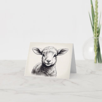 Carte Esquisse de mouton Pâques
