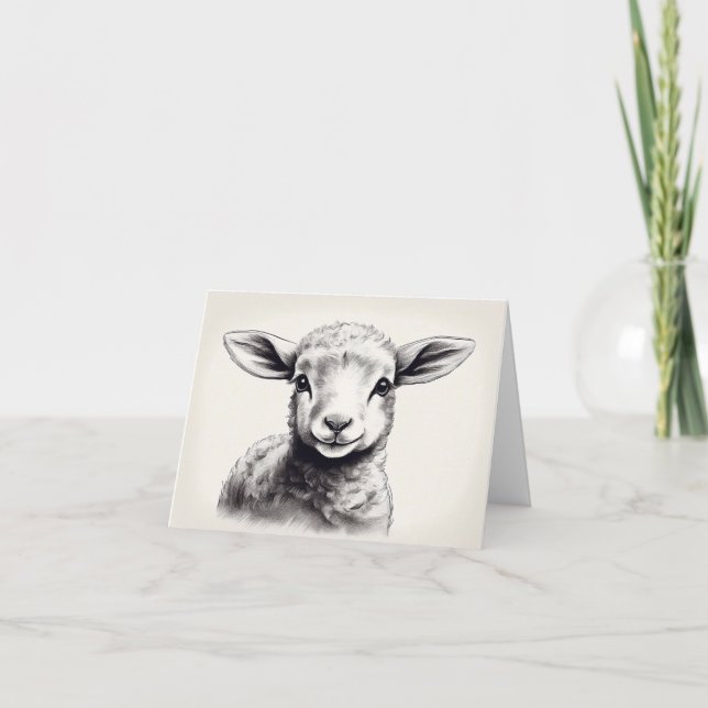 Carte Esquisse de mouton Pâques (Devant)