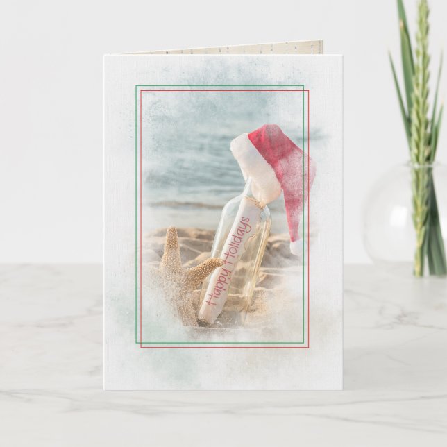 Carte Estarfish de vacances et message en bouteille (Devant)