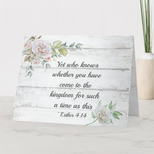 Carte Esther 4:14 .. Venez dans le royaume pour un tel t (Devant)