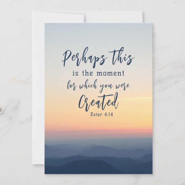 Carte Esther 4 Peut-être que c'est l'heure Bible Flat Ca (Devant)