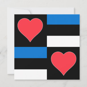 Carte Estonie Drapeau Coeur Motif amusant Patriotique Es