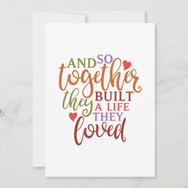 Carte Et ainsi ensemble, ils ont construit une vie qu'il (Devant)