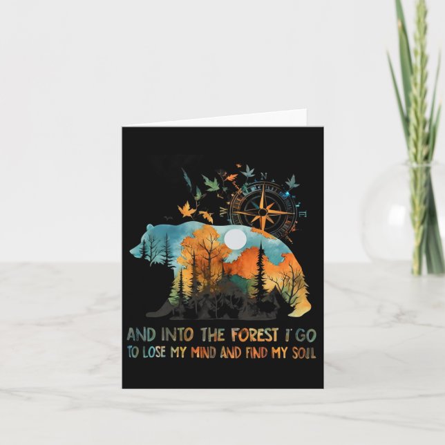 Carte Et Dans La Forêt Je Vais Perdre Mon Esprit Camping (Devant)