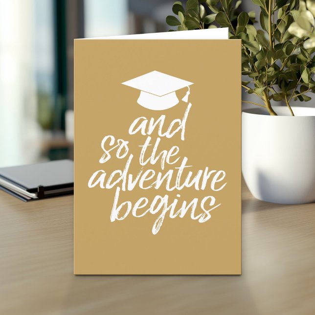 Carte Et Donc L'Aventure Commence - Graduation (And so the adventure begins - Custom Graduation Greeting Card)