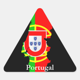 carte et drapeau du portugal - autocollant