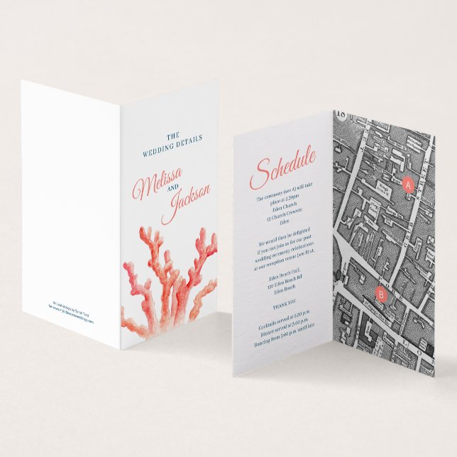 Carte et fiche de détails du mariage d'aquarelle d (Inside and Outside)