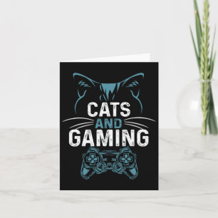 Carte Et jeux mignon chat amoureux joueur vidéo jeu mign