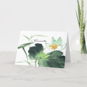 Carte ÉTANG LOTUS PAIX l Art de peinture au pinceau chin