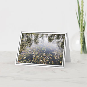 Carte Étang photo avec Feuilles et Réflexions arborées