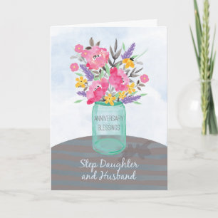 Carte Étape Fille et mari Anniversaire Bénédictions