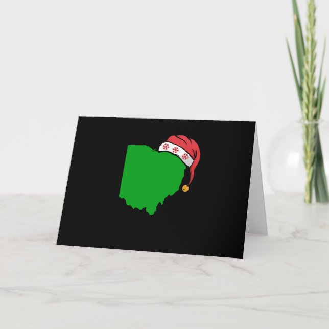 Carte État d'USA mignon de vert de cadeau de Noël de (Devant)