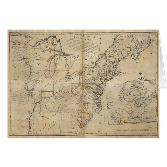 CARTE : États-Unis, 1783 (Devant horizontal)