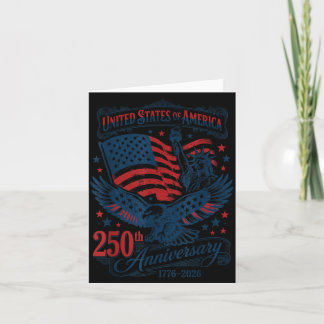 Carte États-Unis D'Amérique 250e Anniversaire Heureux
