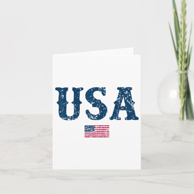 Carte États-Unis d'Amérique Drapeau américain Juillet 4  (Devant)