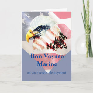 Carte États-Unis Drapeau américain Aigle Bon Voyage Mari