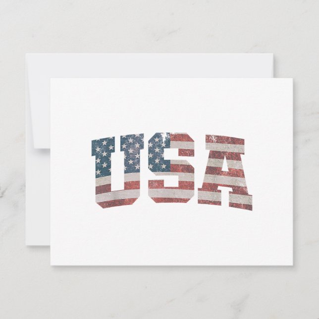 Carte États-Unis Drapeau Patriotique 4 juillet Amérique (Devant)