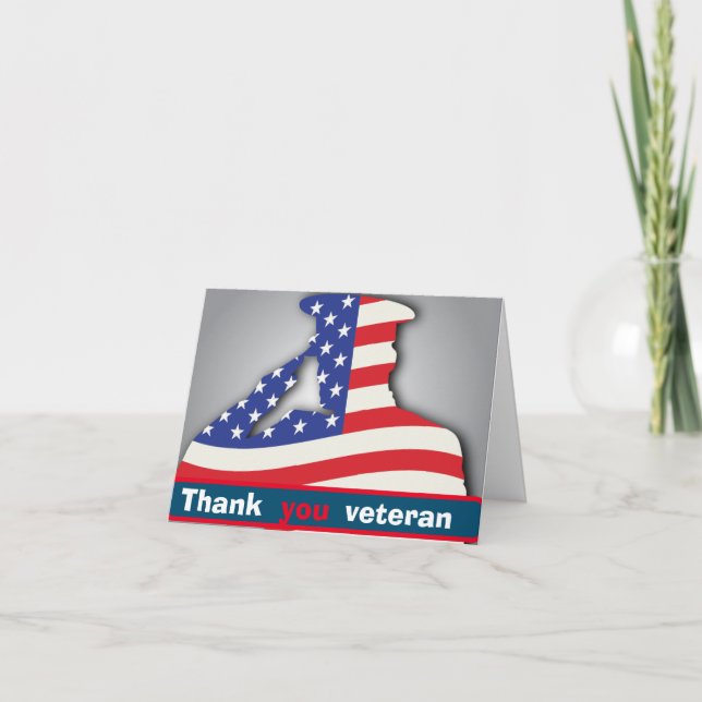Carte Etats-Unis militaire merci vétérans, jour des vété (Devant)