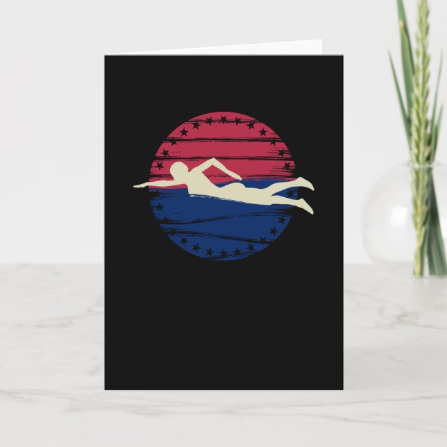 Carte Etats-Unis Swimmer Natation Sport Athlète (Devant)
