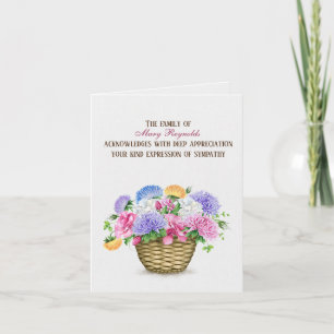 Carte Été Asters panier Sympathie Merci
