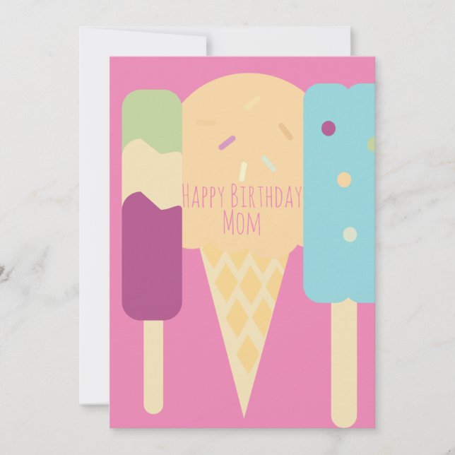 Carte Été Crème glacée Variété Saupoudrées Anniversaire (Devant)