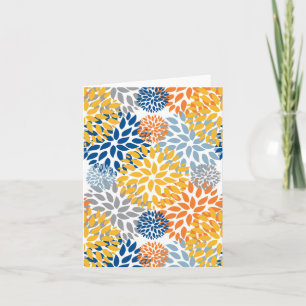 Carte Été Floral Abstrait Couleurs vives Motif