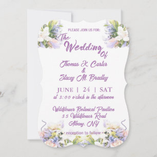 Carte Été Lilac Fleur sauvage Mariage romantique