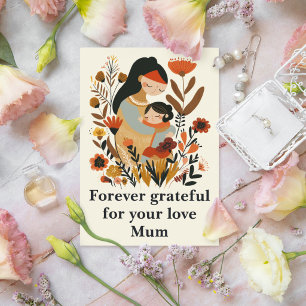 Carte Éternellement Reconnaissante Maman Amour Floral Mè