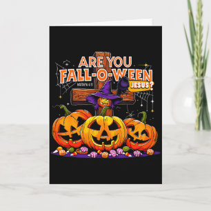 Carte Êtes-vous Fall-o-ween Jésus Citrouille Drôle _2 