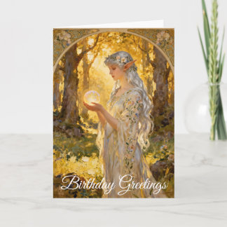 Carte Ethereal Elf Maiden Art Nouveau Style