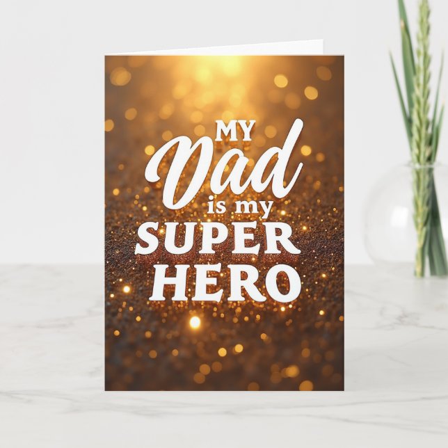 Carte étincelante Mon héros papa (Devant)