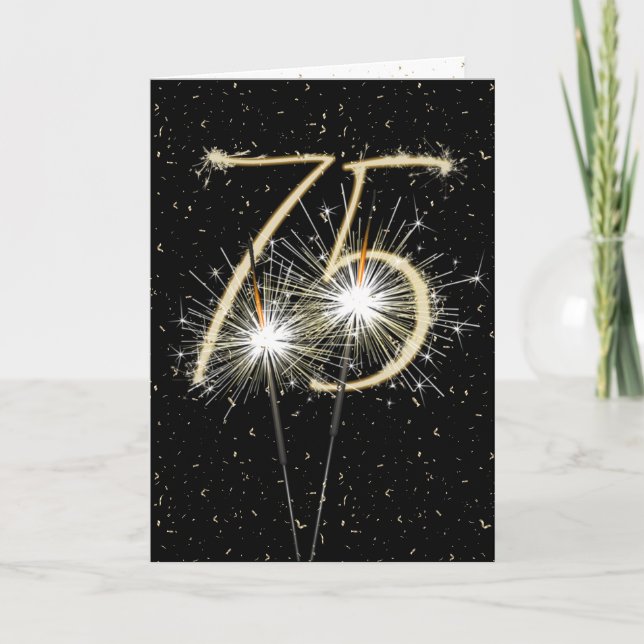 Carte Étinceleurs du 75e anniversaire de l'mariage (Devant)