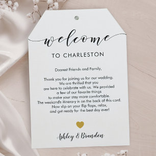 Carte Étiquette de bienvenue de mariage Extra Large, Let