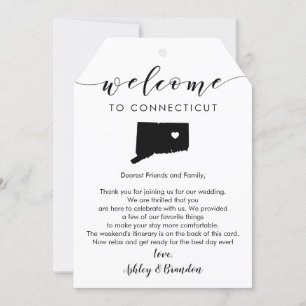 Carte Étiquette de bienvenue du Mariage Connecticut, let
