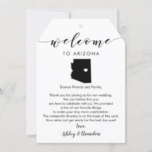 Carte Étiquette de bienvenue du Mariage de l'Arizona, le
