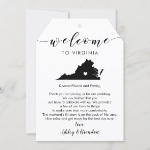 Carte Étiquette de bienvenue du Mariage de Virginie, let