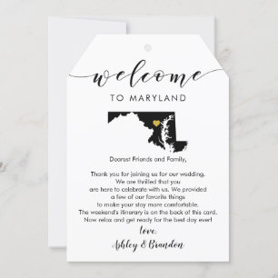 Carte Étiquette de bienvenue du Mariage du Maryland, let