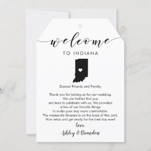 Carte Étiquette de bienvenue du Mariage Indiana, lettre 