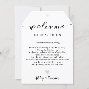 Carte Étiquette de bienvenue pour Mariage extra grande, 