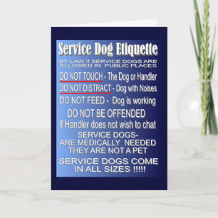 Carte Étiquette de chien de service