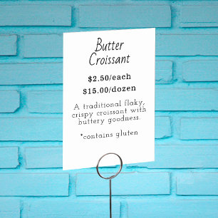 Carte Étiquette de restauration Croissant-beurre