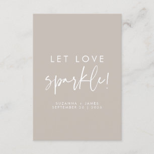 Carte Étiquette de Sparkler de Mariage Taupe Étincelle d
