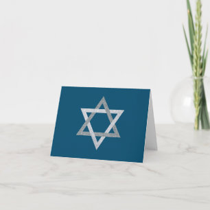 Carte Étoile de David Hanukkah Paillettes