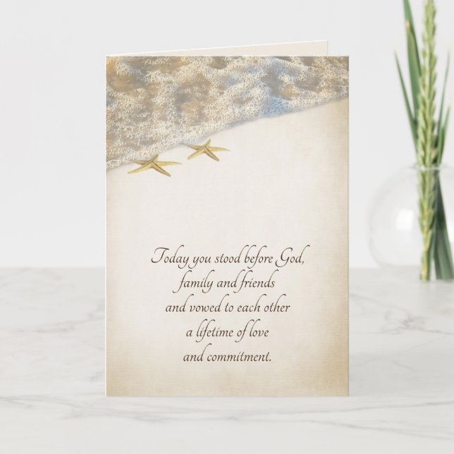 Carte Étoile de mer de mariage (Devant)
