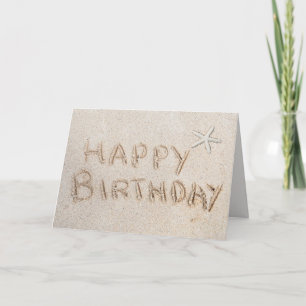 Carte Étoile de mer de plage Joyeux Anniversaire 